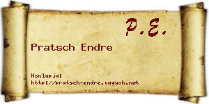 Pratsch Endre névjegykártya